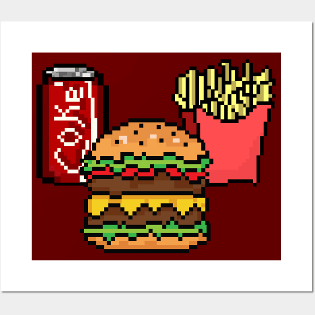 Hamburger pixelart Wall Art by nurkaymazdesing